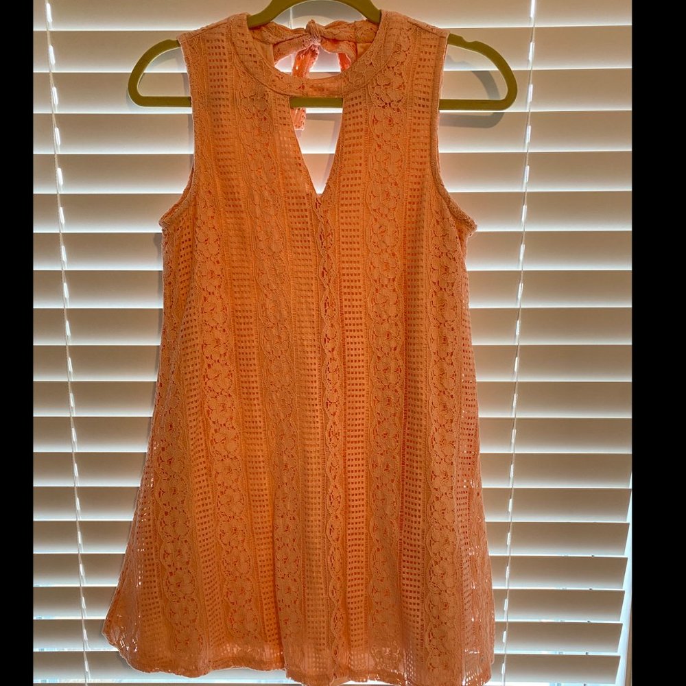 Red Camel, coral lace dress. Size xs.